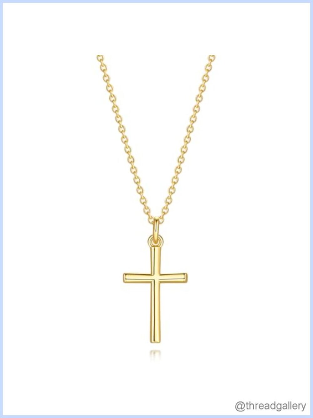 14k Gold Plated Cross Necklace Adjustable Chain
